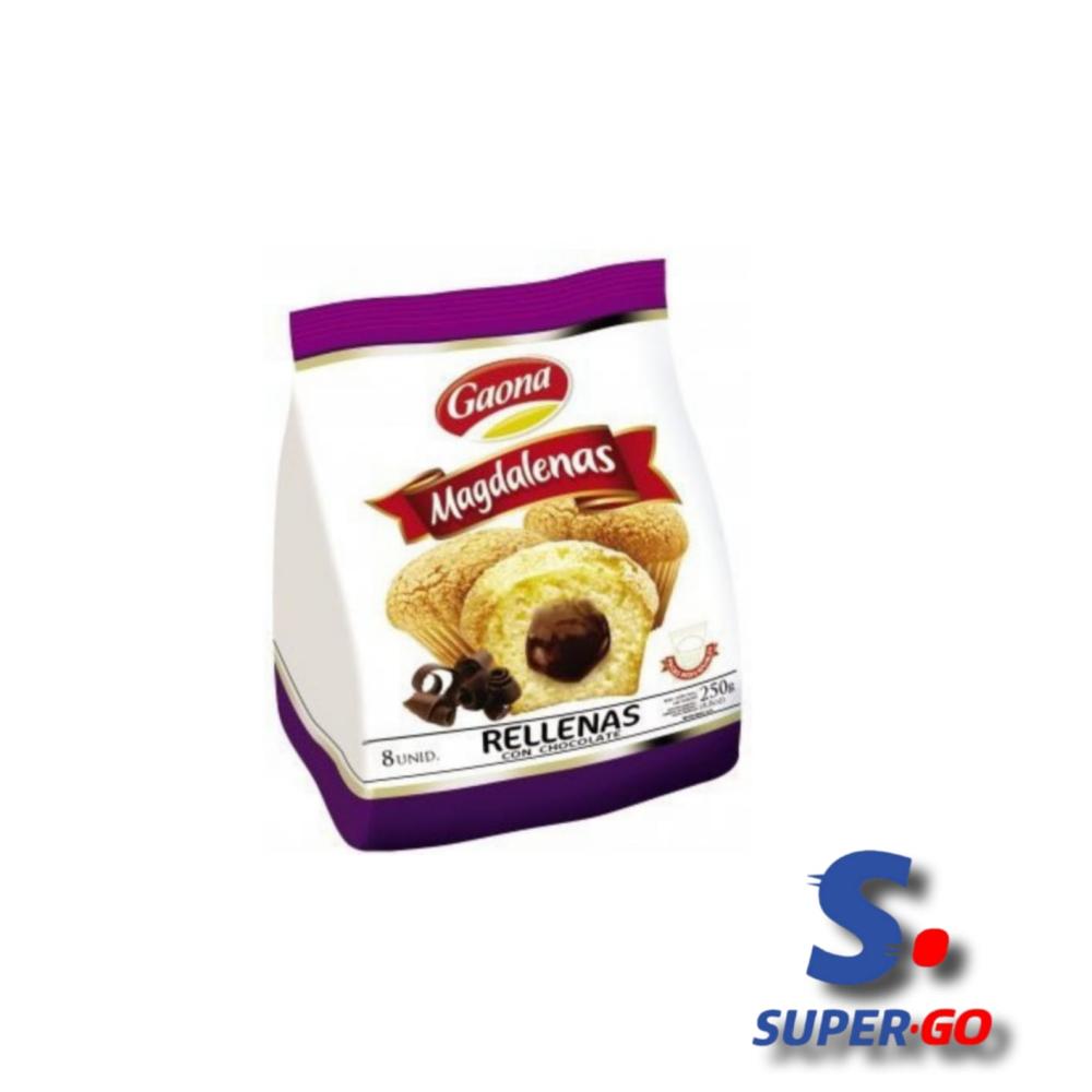 MAGDALENAS GAONA RELL.CHOCOLATE X 200G.