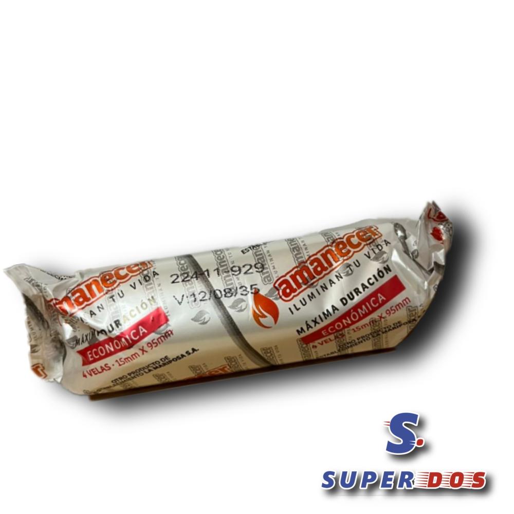 VELAS EL AMANACER ECONOMICA X 4 UNID.