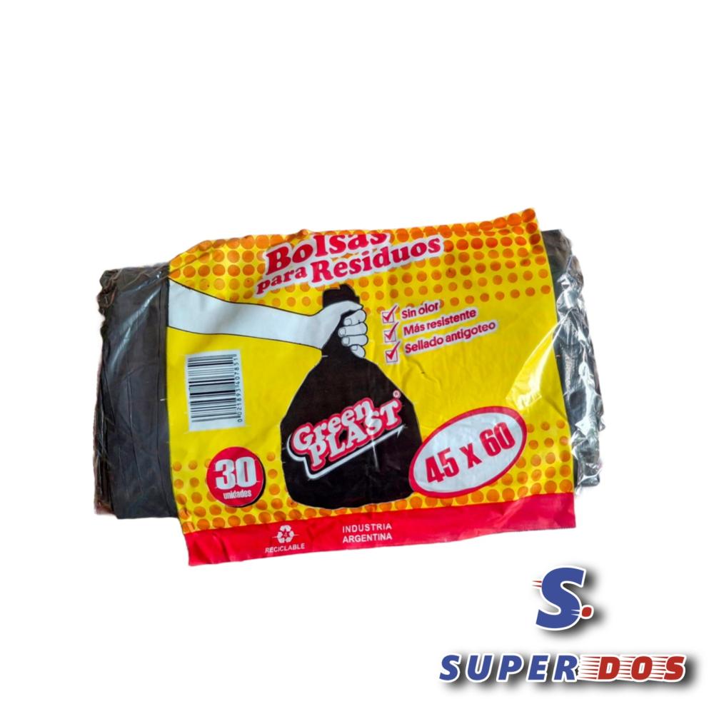 BOLSAS P/RES.GREENPLAST ROLLO 45 X 60