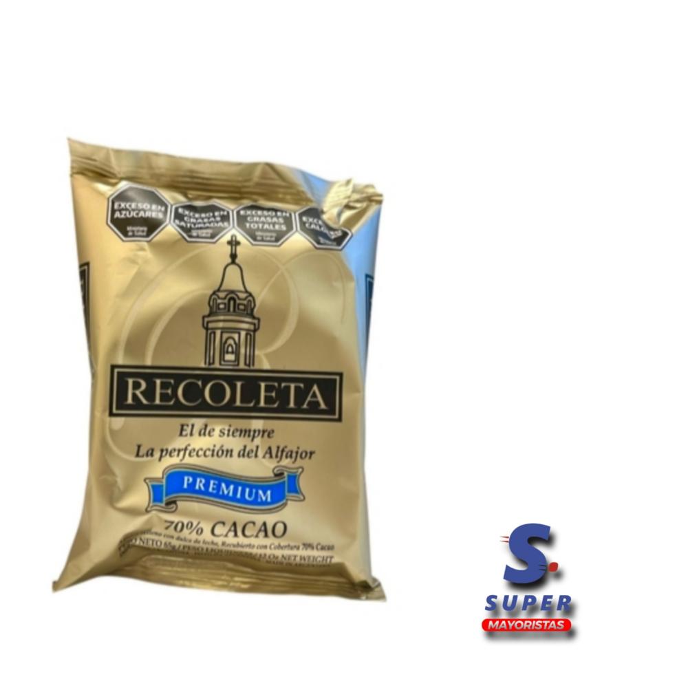 ALFAJOR LA RECOLETA 70% CACAO X 65G.