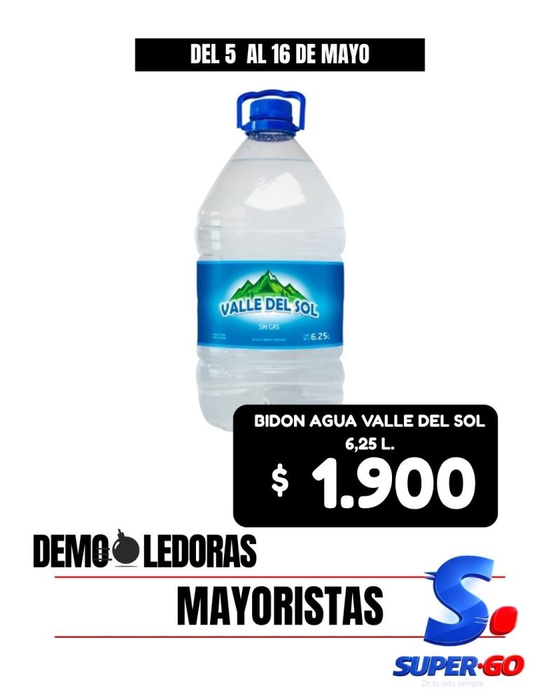 AGUA VALLE DEL SOL MINERAL X 6.25L