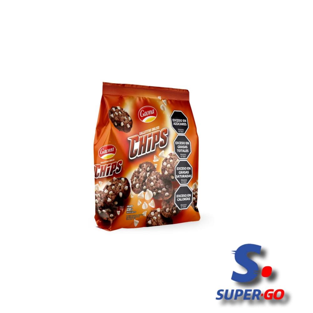 GALL.GAONA CHIPS CHOC/BLANCO X 200G.