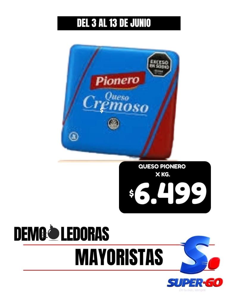 QUESO CREMOSO PIONERO X KG. MAYORISTA