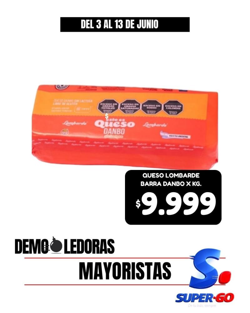QUESO LOMBARDE BARRA DANBO S/LACT.X KG. MAYORISTA