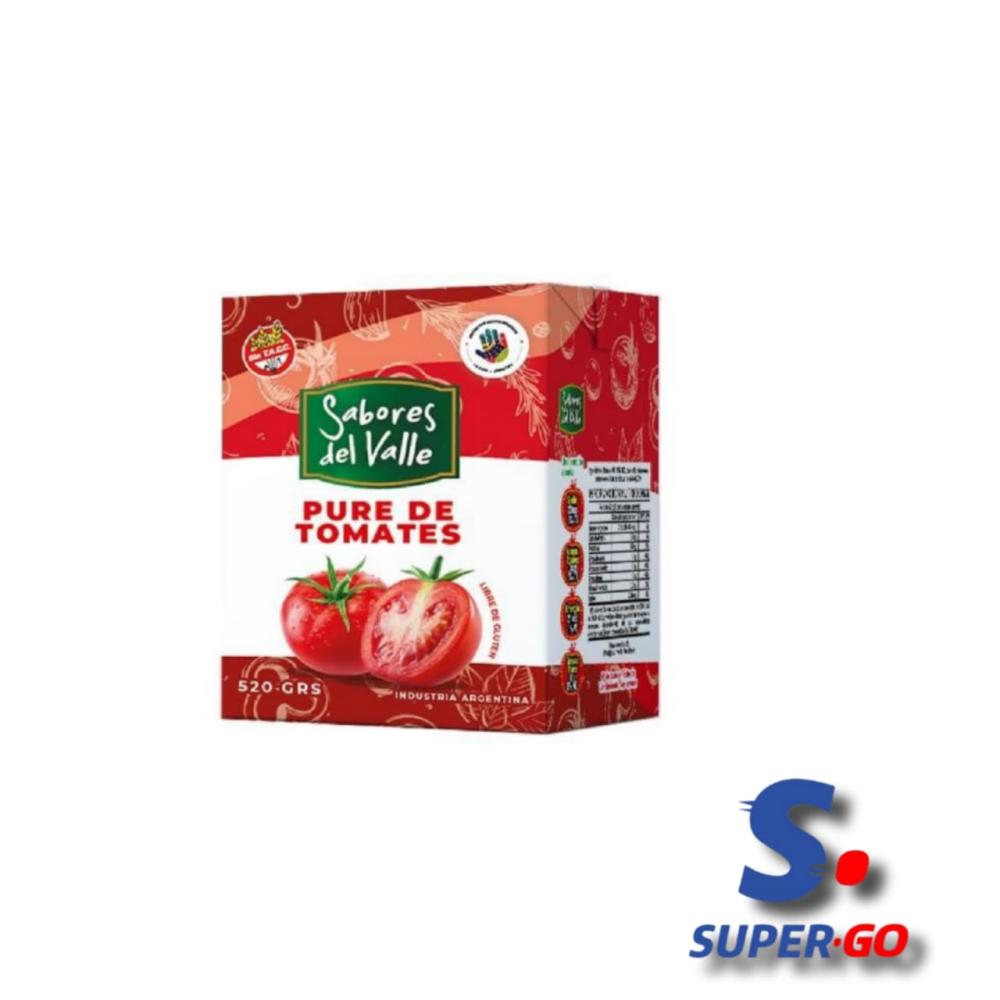 PURE DE TOMATE SABORES DEL VALLE X 520G.