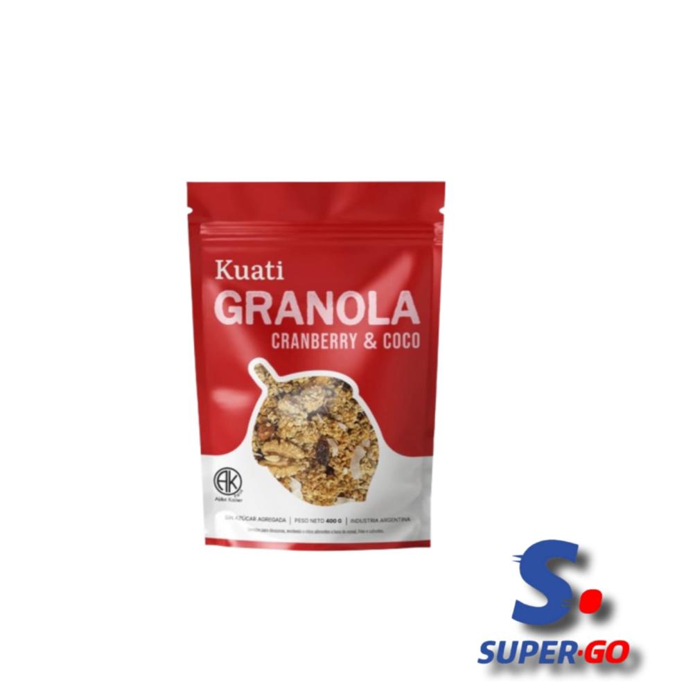GRANOLA KUATI CRANBERRY & COCO X 400ML.