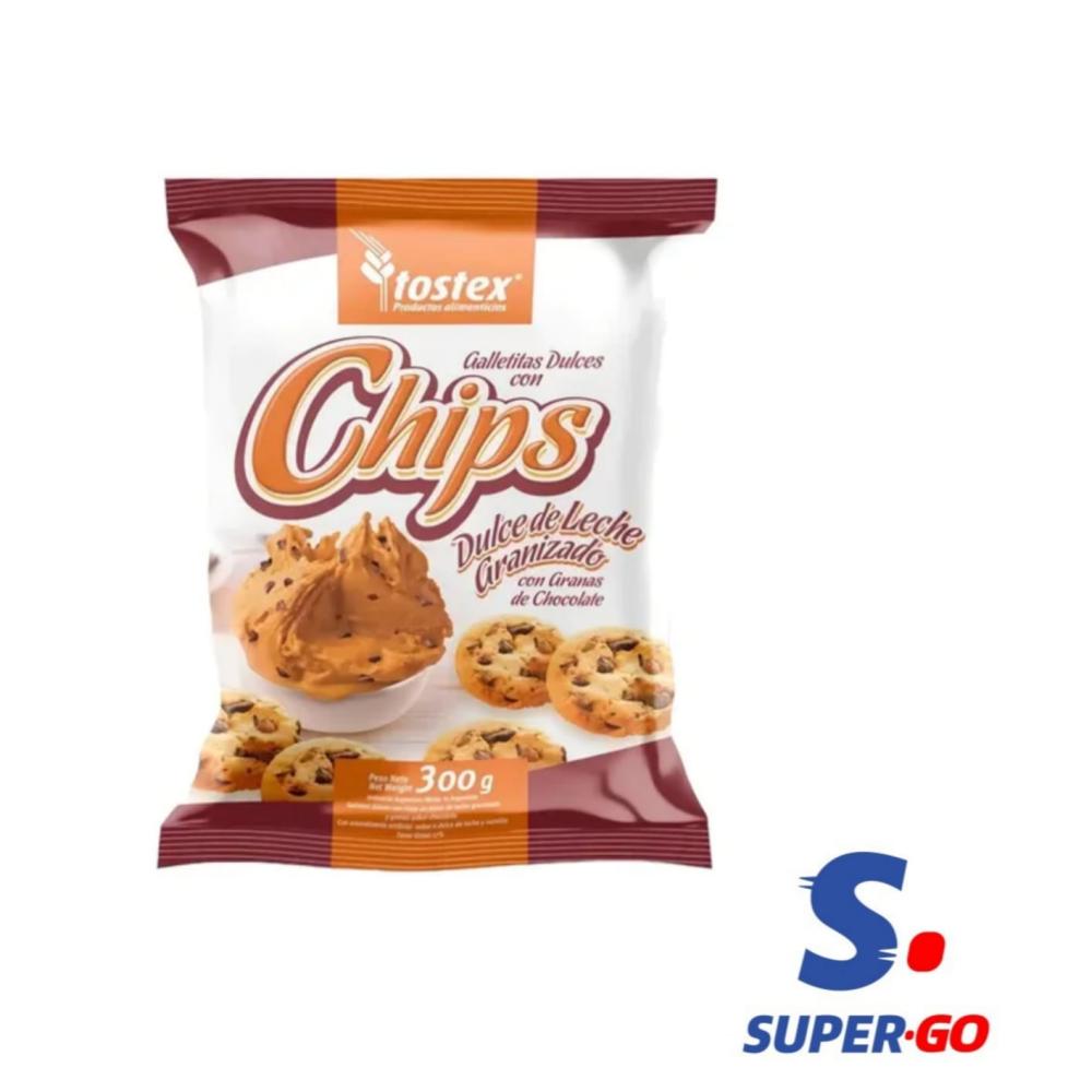 GALL.TOSTEX C/CHIPS D.DE LECHE GRANIZADO X 300G.
