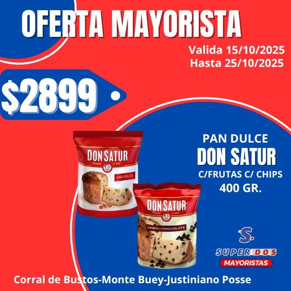 PAN DULCE DON SATUR C/CHIP X 400G.