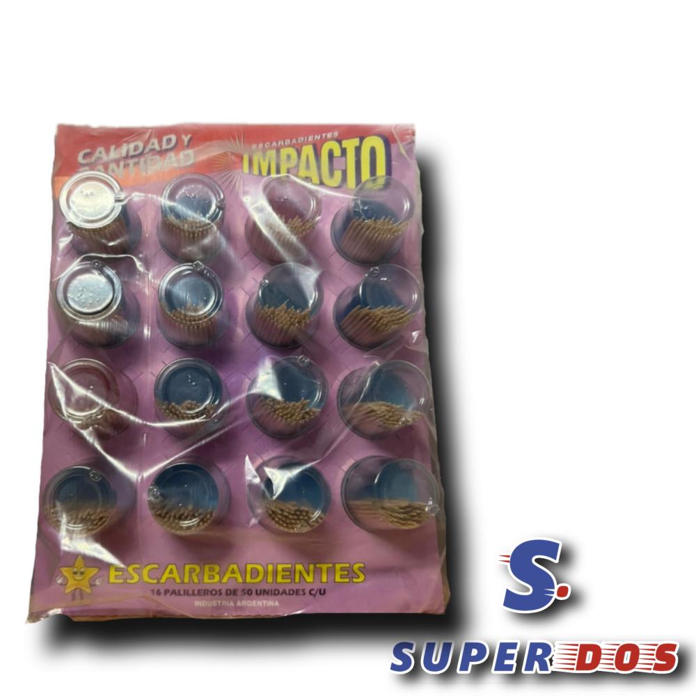 ESCARBADIENTES IMPACTO 50 X 16 UNID.