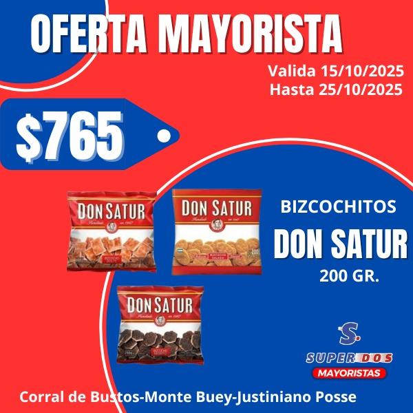 BIZCOCHOS DON SATUR DULCE X 200G.