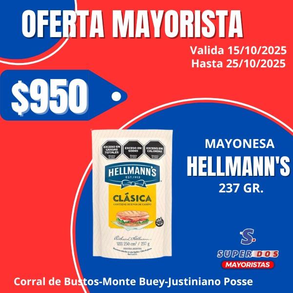 MAYONESA HELLMANNS CLASICA X 237G.