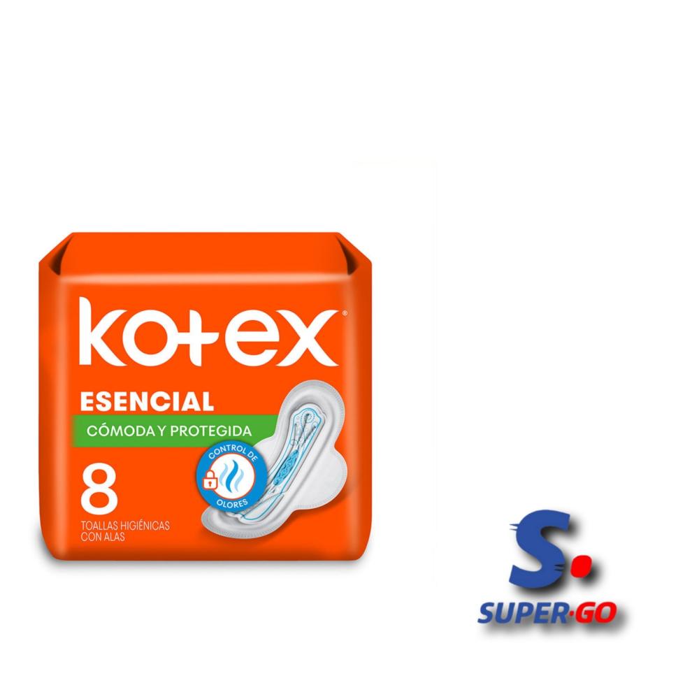TOALL.KOTEX ESENCIAL NORMAL.C/ALAS X 8 UNID.