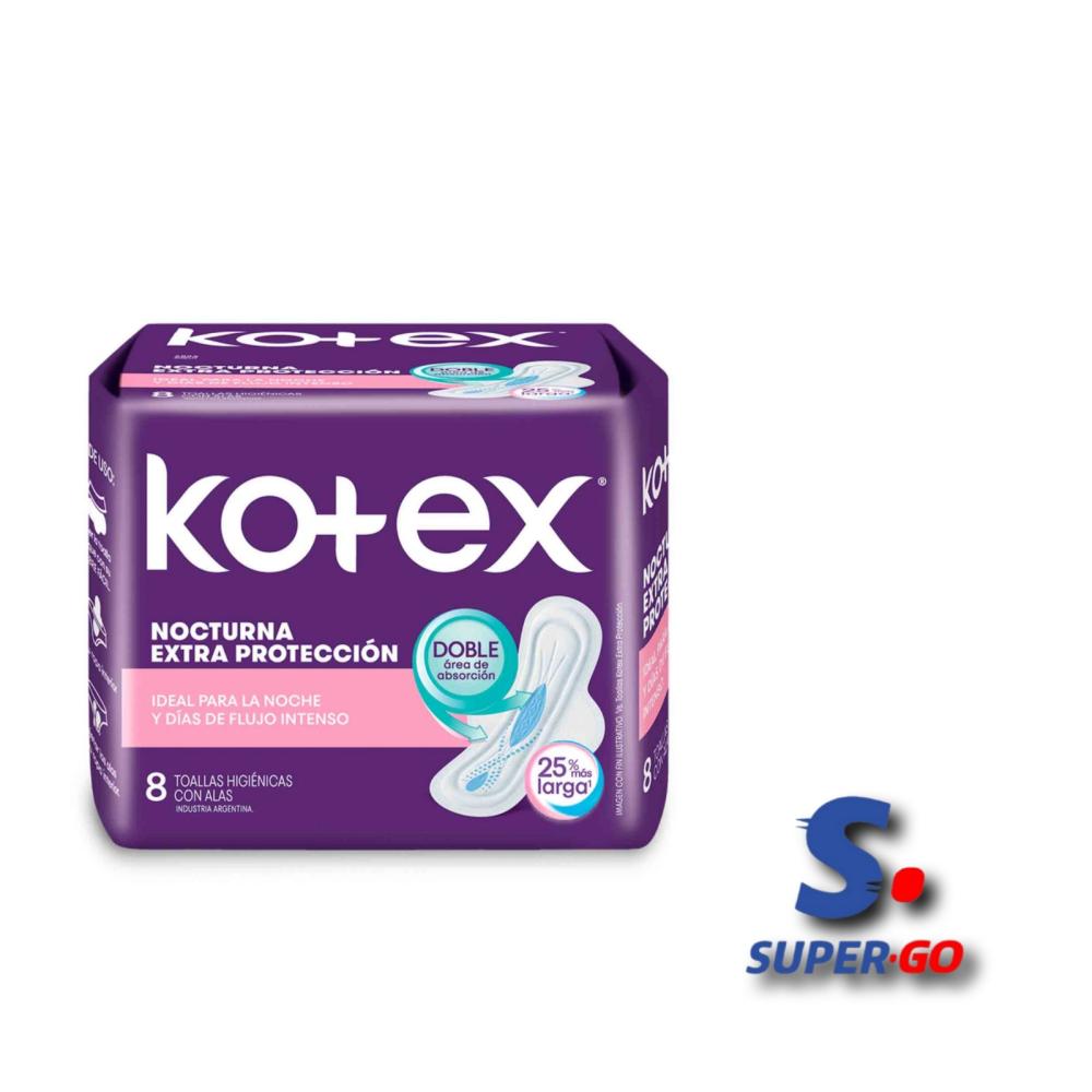TOALL.KOTEX NOCTURNA C/ALAS X 8UNID.