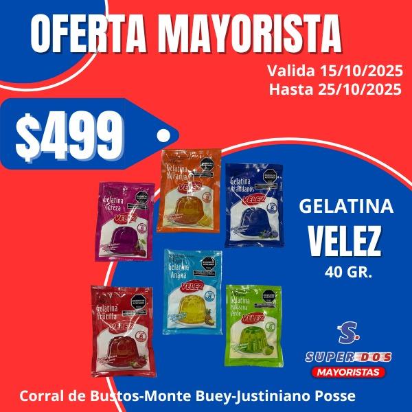 GELATINA VELEZ MANZANA VERDE X 40G.