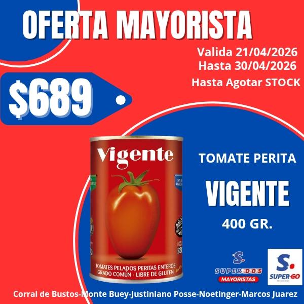 TOMATE VIGENTE PERITA X 400G. LATA