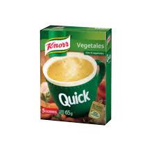 SOPA KNORR QUICK VEGETALES X 65G. 5 SOBRES